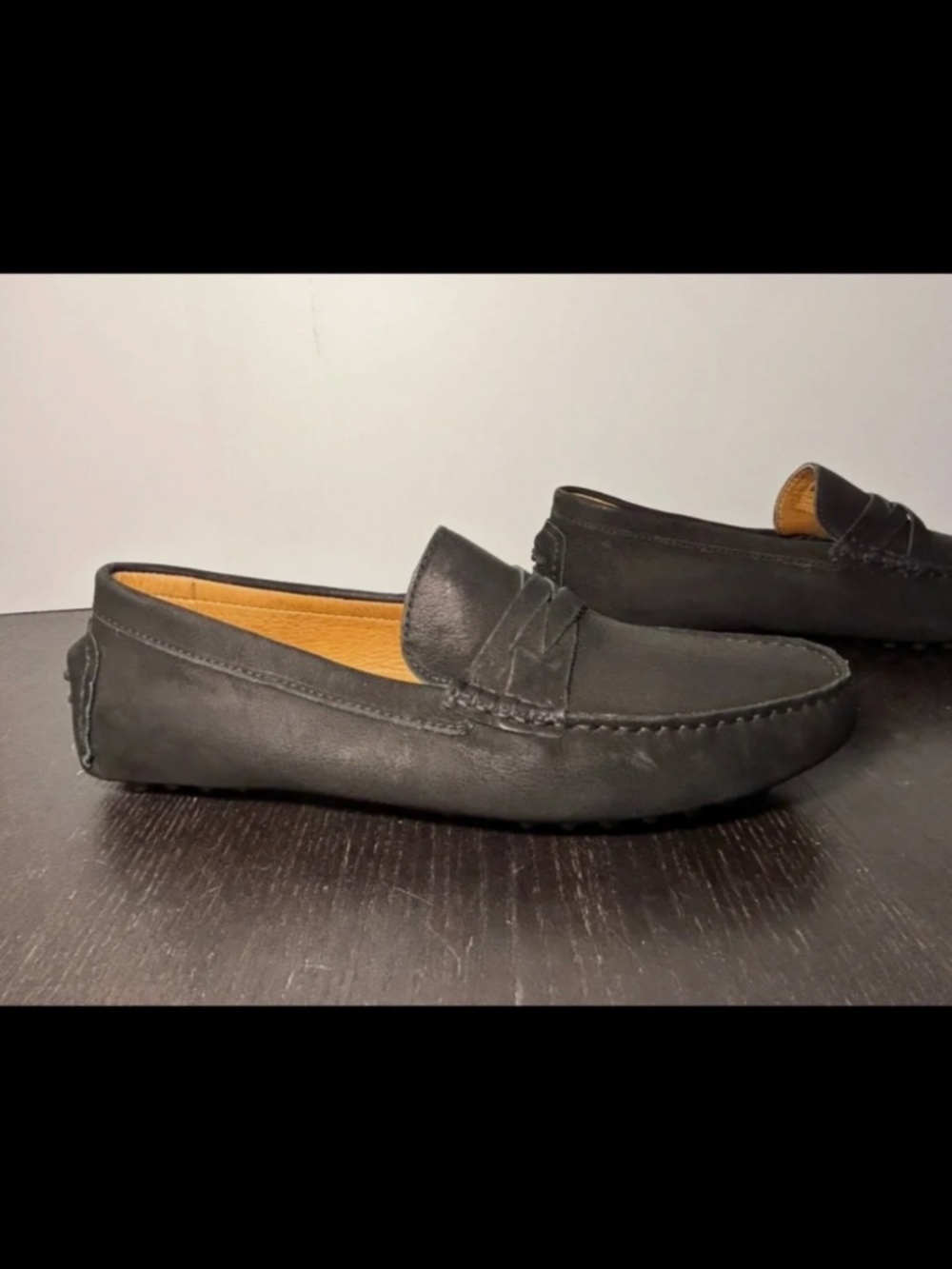 NWOB Massimo Matteo Nubuck Loafers Driving Shoes Black Mens 10